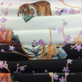 Tiger-Design Polyester Satin Fabric for Garment/ Home Textiles